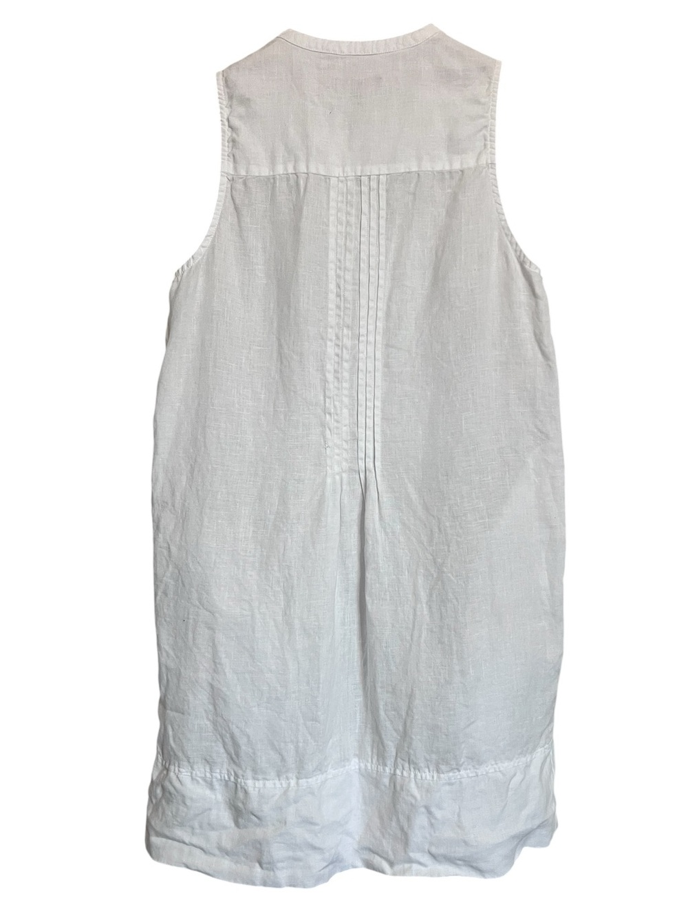Quince 100% European Linen Sleeveless Swing Dress Pintuck White size Small - Picture 5 of 14